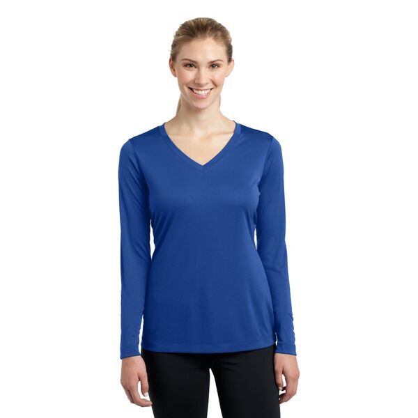Sport-Tek® PosiCharge™ Competitor™ Ladies' Interlock Long Sleeve Performance V-Neck Tee