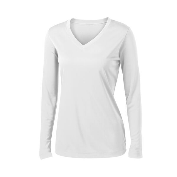 Sport-Tek® PosiCharge™ Competitor™ Ladies' Interlock Long Sleeve Performance V-Neck Tee