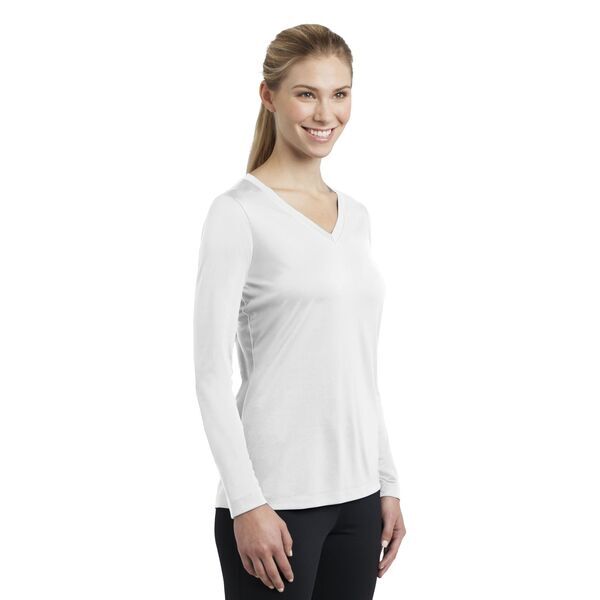 Sport-Tek® PosiCharge™ Competitor™ Ladies' Interlock Long Sleeve Performance V-Neck Tee