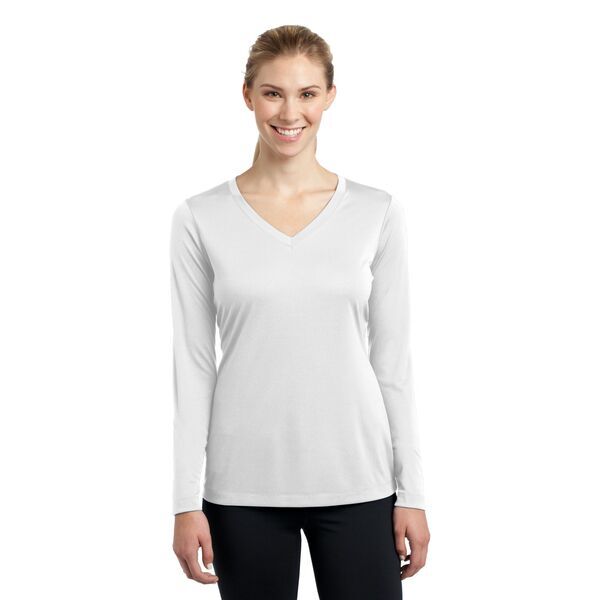 Sport-Tek® PosiCharge™ Competitor™ Ladies' Interlock Long Sleeve Performance V-Neck Tee