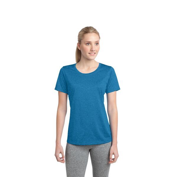 Sport-Tek® Heather Contender™ Ladies' Scoop Neck Performance Tee