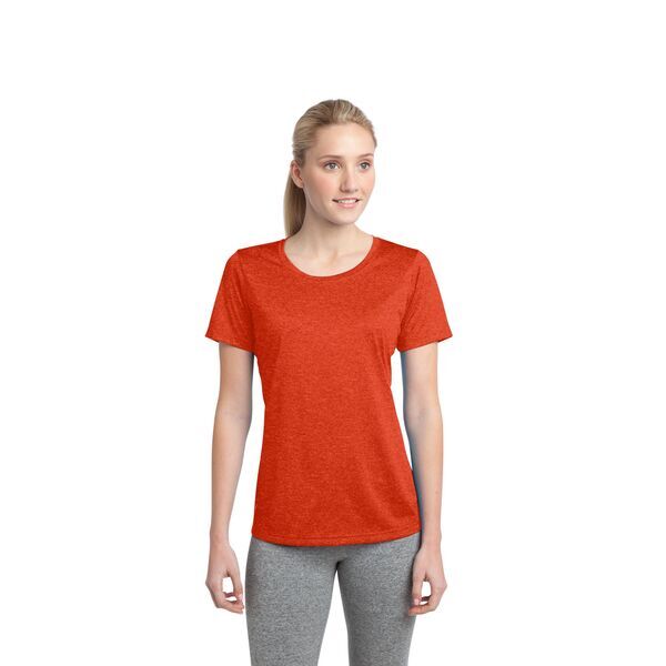 Sport-Tek® Heather Contender™ Ladies' Scoop Neck Performance Tee