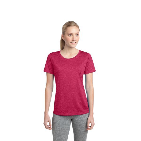 Sport-Tek® Heather Contender™ Ladies' Scoop Neck Performance Tee