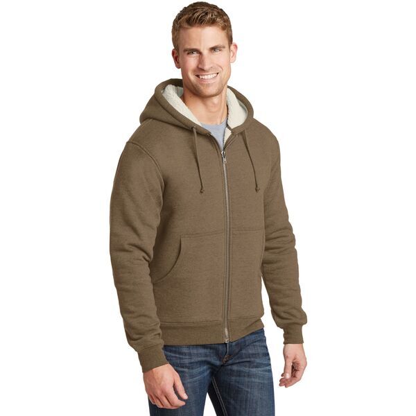 CornerStone® Heavyweight Sherpa-Lined Hooded Men's Fleece Jacket