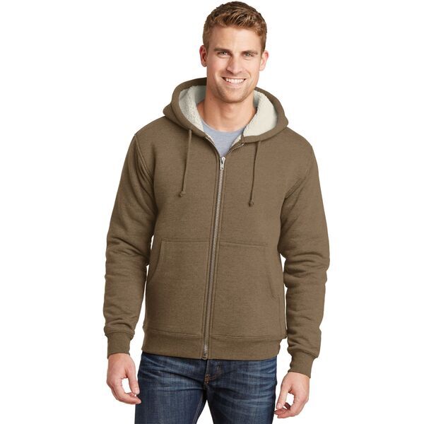 CornerStone® Heavyweight Sherpa-Lined Hooded Men's Fleece Jacket