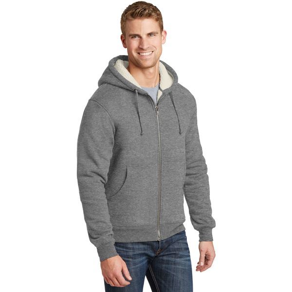 CornerStone® Heavyweight Sherpa-Lined Hooded Men's Fleece Jacket