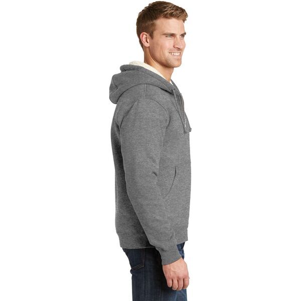 CornerStone® Heavyweight Sherpa-Lined Hooded Men's Fleece Jacket