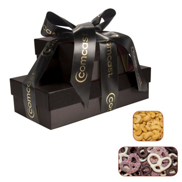 Cosmopolitan Chocolate Covered Pretzels & Cashews Gift Tower