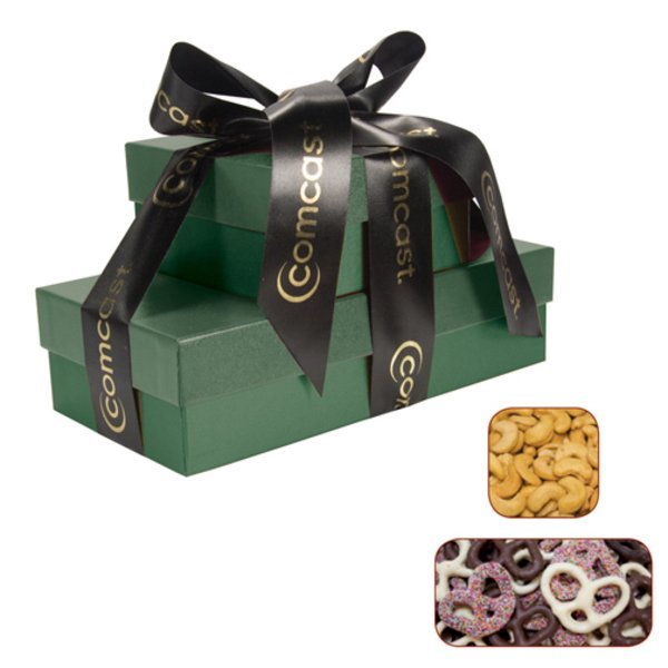 Cosmopolitan Chocolate Covered Pretzels & Cashews Gift Tower
