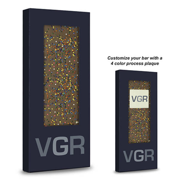 Gourmet Belgian Chocolate Bar with Rainbow Nonpareil Sprinkles