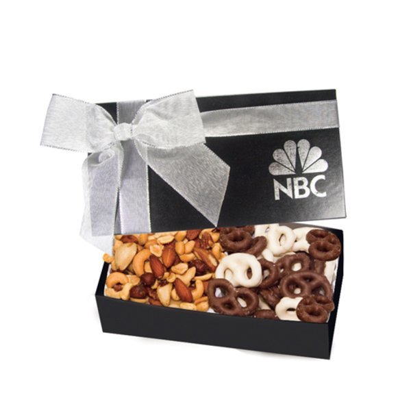 Executive Gift Box w/ Mini Chocolate Pretzels & Mixed Nuts