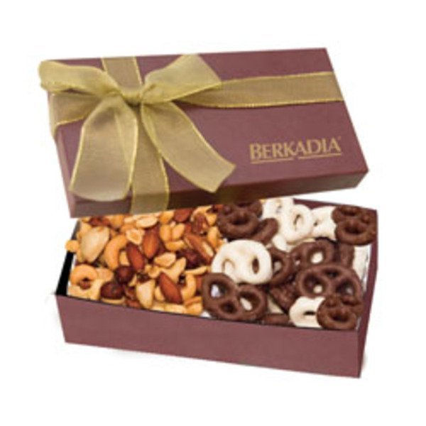 Executive Gift Box w/ Mini Chocolate Pretzels & Mixed Nuts