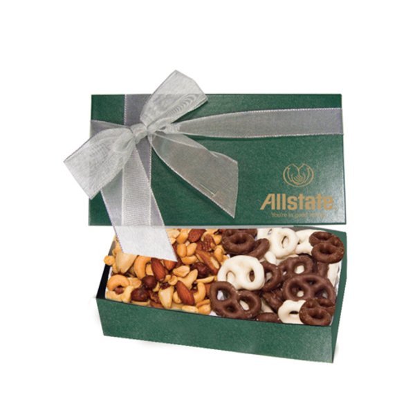 Executive Gift Box w/ Mini Chocolate Pretzels & Mixed Nuts