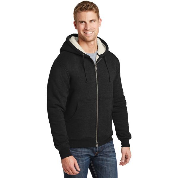 CornerStone® Heavyweight Sherpa-Lined Hooded Men's Fleece Jacket