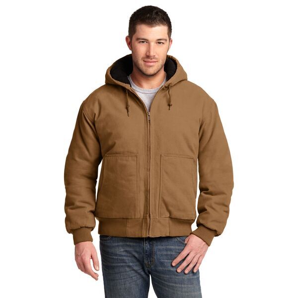 CornerStone® Washed Duck Cloth Insulated Hooded Men's Work Jacket