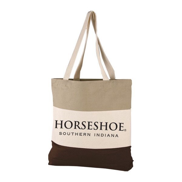 Triple Band Cotton Canvas Tote