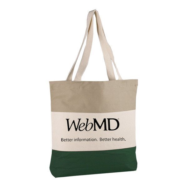 Triple Band Cotton Canvas Tote