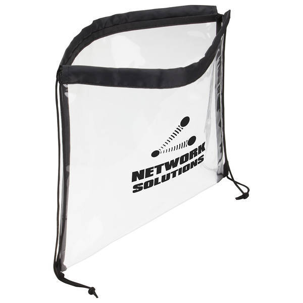 Clear Bag with Drawstring and Color Accent