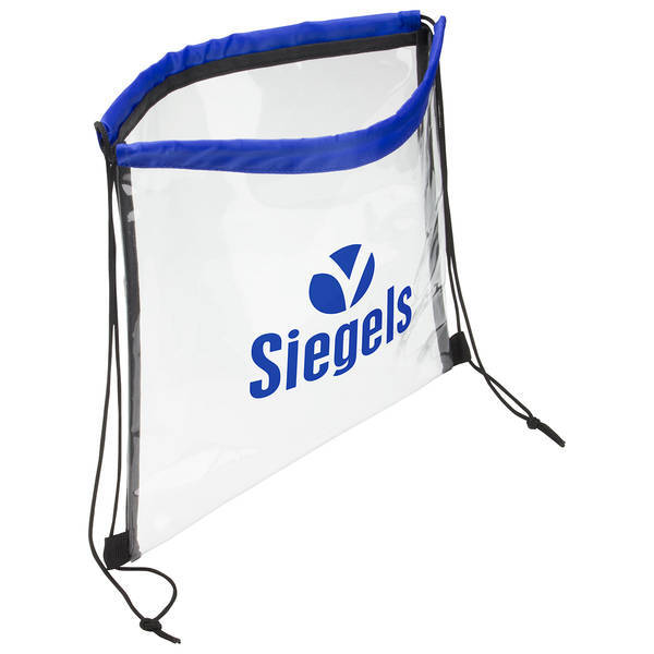 Clear Bag with Drawstring and Color Accent