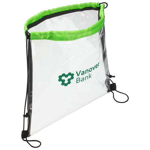 Clear Bag with Drawstring and Color Accent