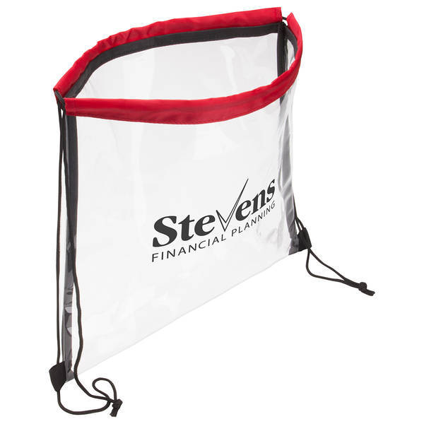 Clear Bag with Drawstring and Color Accent