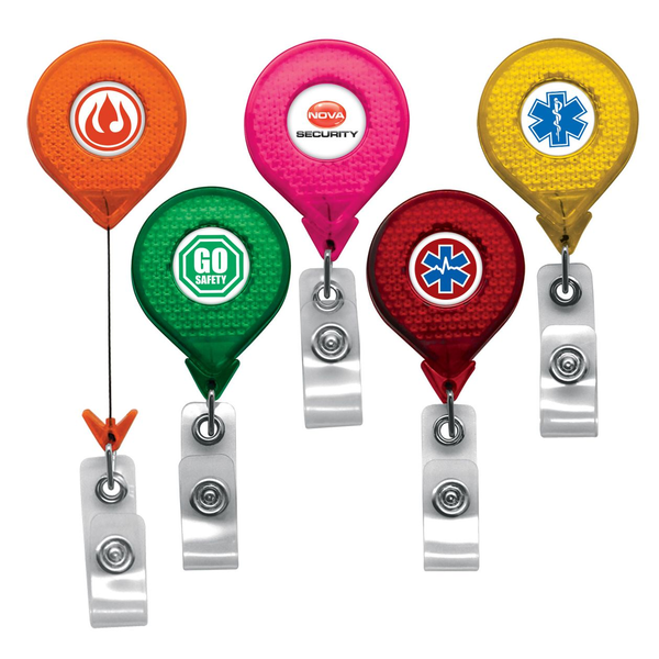 Jumbo Reflective Retractable Badgeholder, Alligator Clip