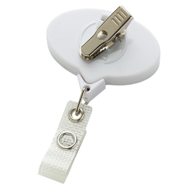 Antimicrobial Jumbo Oval Retractable Badgeholder, Alligator Clip