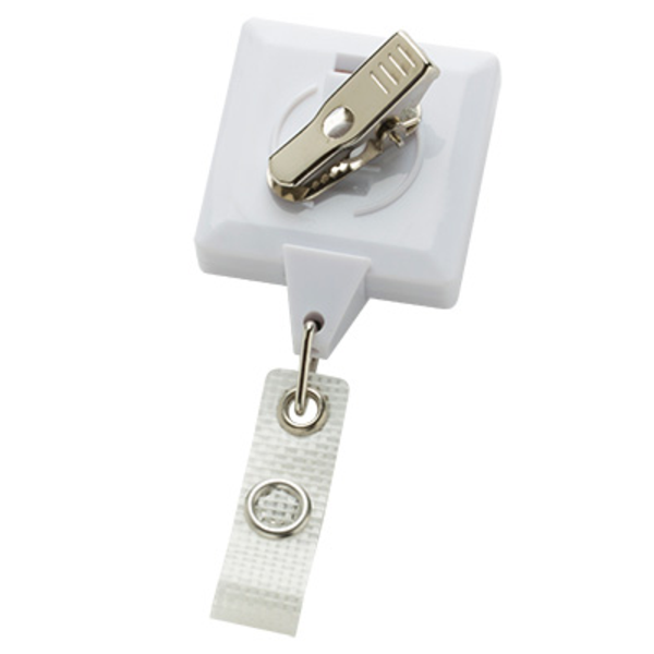 Jumbo Square Retractable Badgeholder, Alligator Clip w/Antimicrobial Additive