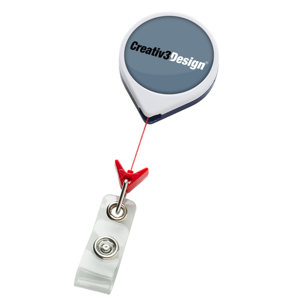 Jumbo Patriot Round Retractable Badgeholder, Alligator Clip