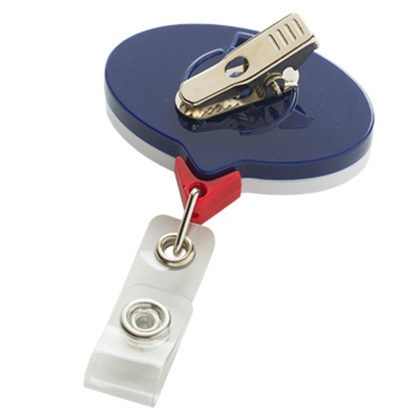Jumbo Patriot Oval Retractable Badgeholder, Alligator Clip
