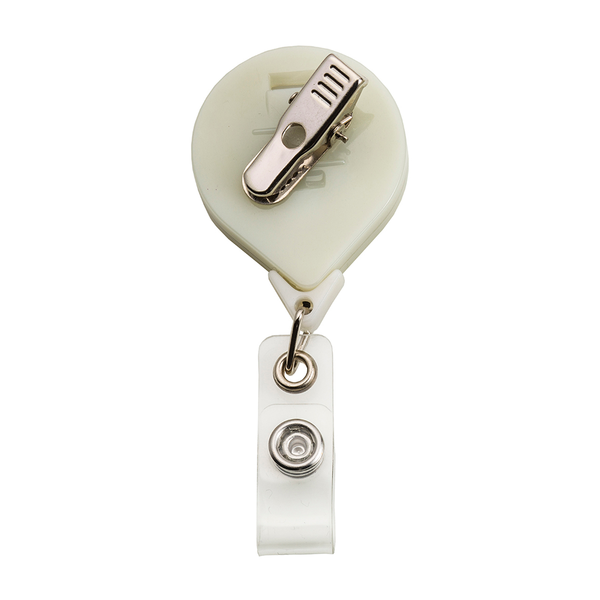 Glow in the Dark Jumbo Round Retractable Badgeholder, Alligator Clip
