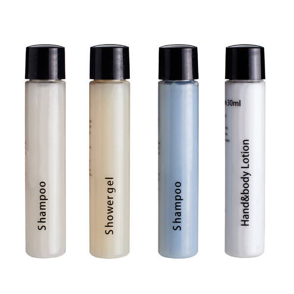 Travel Amenities Kit with Shampoo, Conditioner, Shower Gel and Lotion