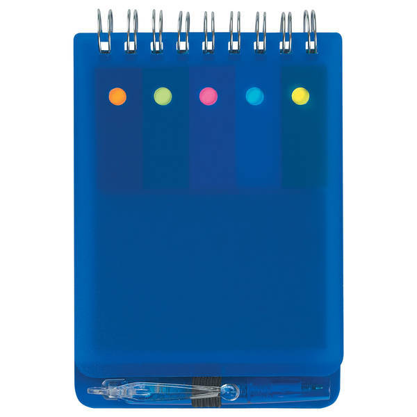 Spiral Jotter w/ Sticky Notes, Flags & Pen, 3-1/2" x 5-1/4"