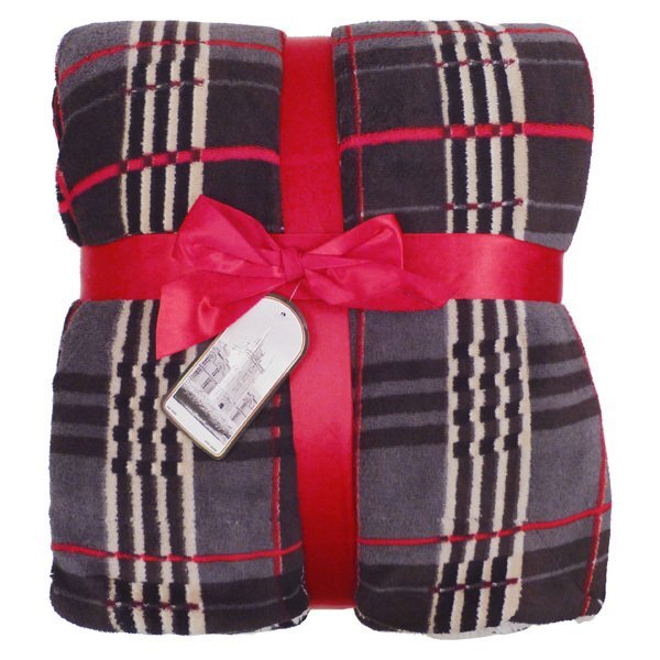 Lambswool Microsherpa Plaid Blanket, 50" x 60"