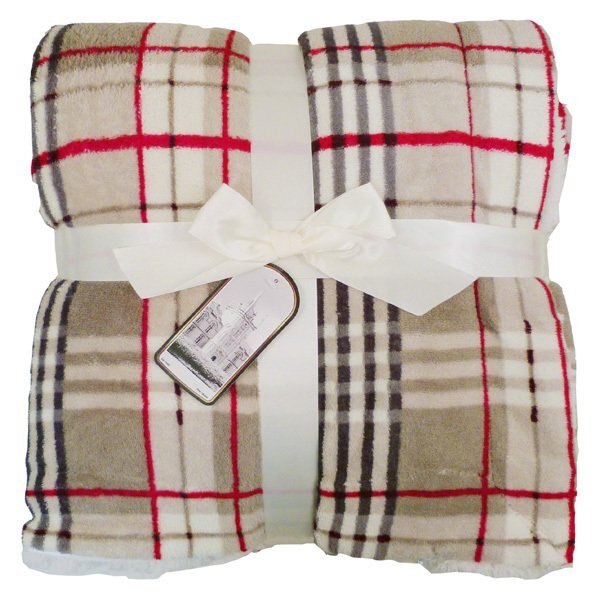 Lambswool Microsherpa Plaid Blanket, 50" x 60"