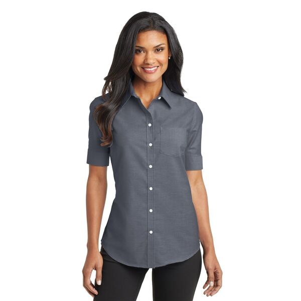 Port Authority® SuperPro™ Oxford Ladies' Short Sleeve Shirt