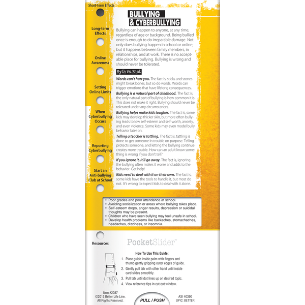 Parents' Guide to Bullying  Pocket Sliders™