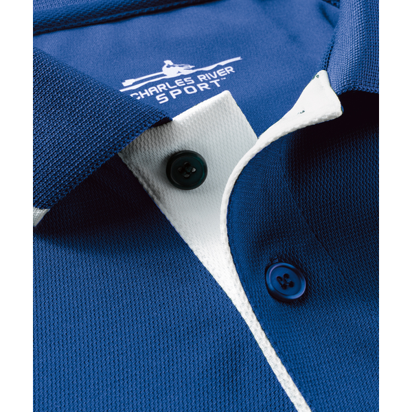 Charles River® Color Blocked Piqué Men's Wicking Polo