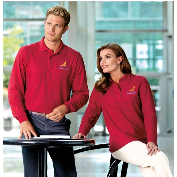 Port Authority® Silk Touch™ Pique Men's Long Sleeve Polo