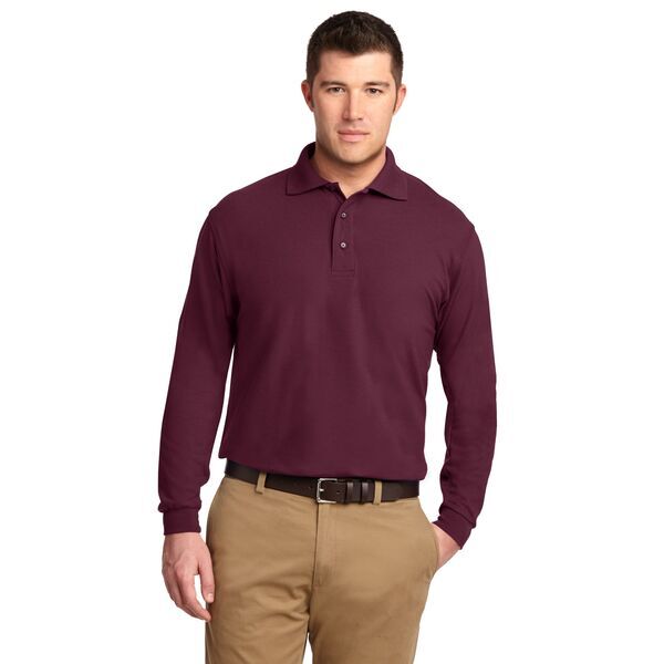 Port Authority® Silk Touch™ Pique Men's Long Sleeve Polo