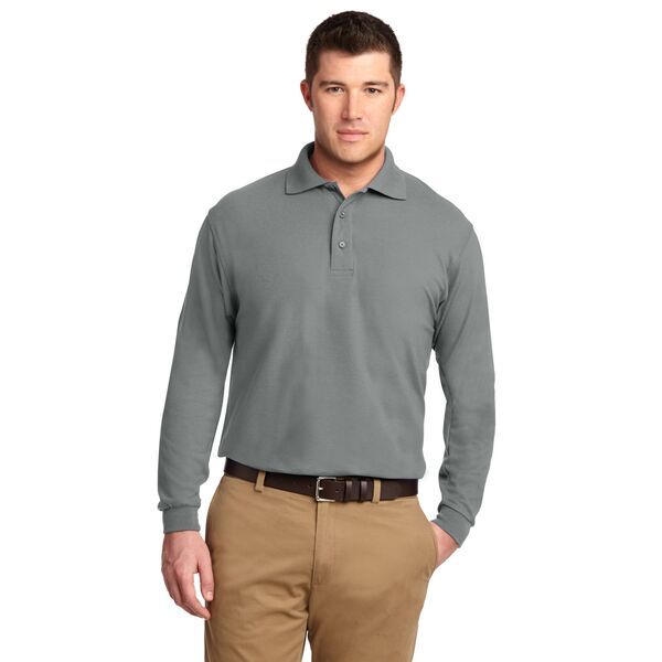 Port Authority® Silk Touch™ Pique Men's Long Sleeve Polo
