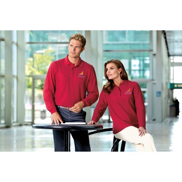 Port Authority® Silk Touch™ Pique Men's Long Sleeve Polo