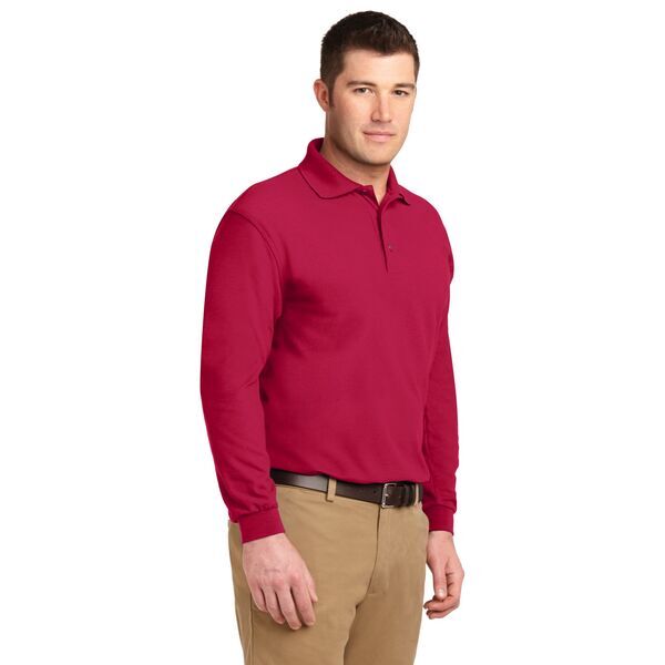 Port Authority® Silk Touch™ Pique Men's Long Sleeve Polo