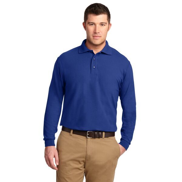 Port Authority® Silk Touch™ Pique Men's Long Sleeve Polo