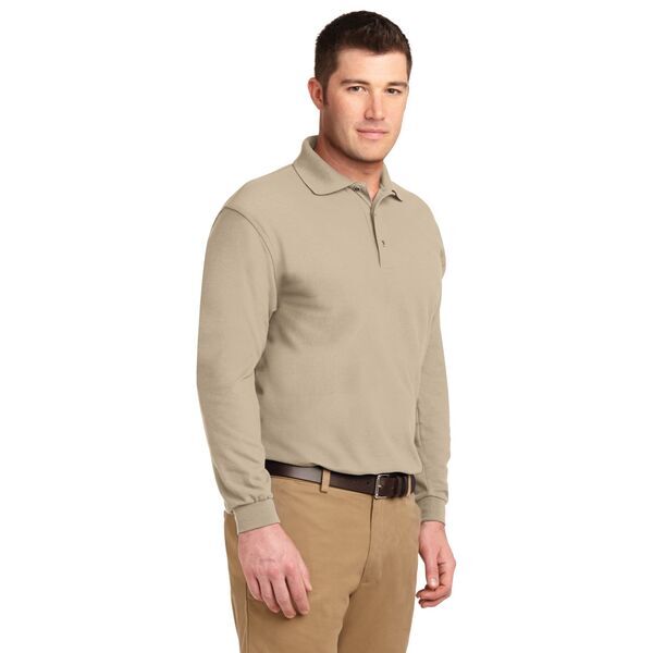 Port Authority® Silk Touch™ Pique Men's Long Sleeve Polo