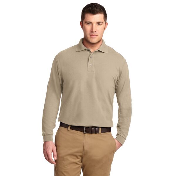Port Authority® Silk Touch™ Pique Men's Long Sleeve Polo