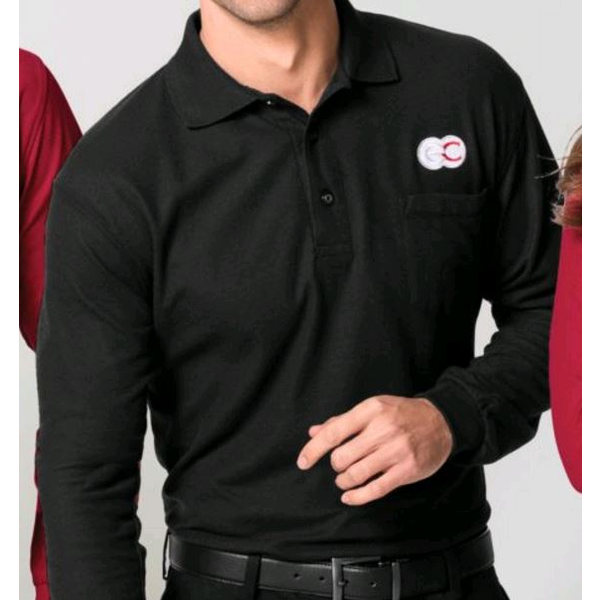 Port Authority® Silk Touch™ Pique Men's Long Sleeve Polo with Pocket