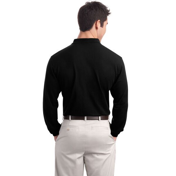 Port Authority® Silk Touch™ Pique Men's Long Sleeve Polo with Pocket