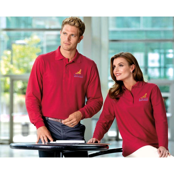 Port Authority® Silk Touch™ Pique Ladies' Long Sleeve Polo