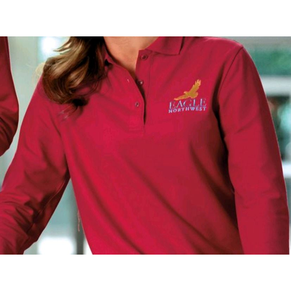 Port Authority® Silk Touch™ Pique Ladies' Long Sleeve Polo